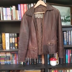 Blueline & Company Brown Leather Jacket Medium
